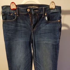 Express Slim Flare MIA MidRise Jeans 8R patch back pockets